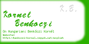 kornel benkoczi business card