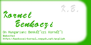 kornel benkoczi business card